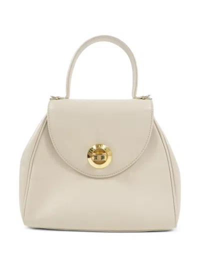 Pre-owned Givenchy Turn-lock Leather Shoulder Bag In White