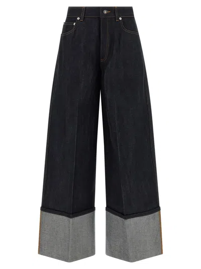 Givenchy Turn-up Hem Cotton Denim Jeans In Black