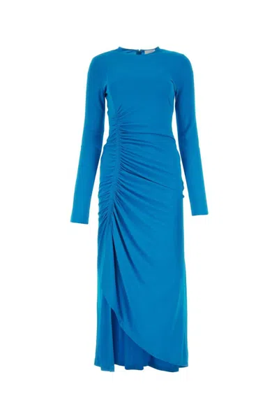 Givenchy Women's Turquoise Crepe Long Dress In Blue