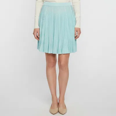Pre-owned Givenchy Turquoise Knit Flared Mini Skirt S In Blue