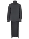 Givenchy Turtleneck Long-back Wool-cashmere Sweater In Grey