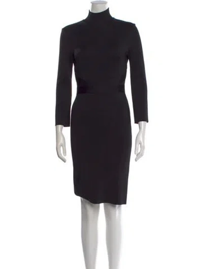 Pre-owned Givenchy Turtleneck Knee-length Dress In Black