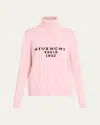 Givenchy Turtleneck Logo Wool-cashmere Sweater In Pink