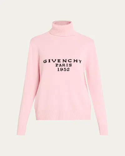 GIVENCHY TURTLENECK LOGO WOOL-CASHMERE SWEATER