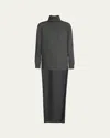 Givenchy Turtleneck Long-back Wool-cashmere Sweater In Charcoal