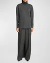 Givenchy Turtleneck Long-back Wool-cashmere Sweater In Charcoal