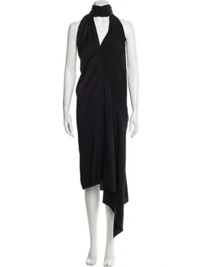 Pre-owned Givenchy Turtleneck Long Dress W/ Tags In Black