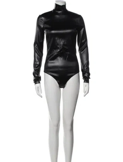 Pre-owned Givenchy Turtleneck Long Sleeve Bodysuit In Black