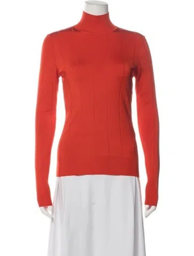 Pre-owned Givenchy Turtleneck Long Sleeve Top In Orange