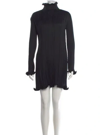 Pre-owned Givenchy Turtleneck Mini Dress In Black