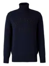 Givenchy Turtleneck Sweater In Cotton With Paris Embroidery Clothing In Blue