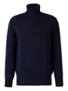 Givenchy Ribbed Turtleneck Jumper Cuffs Hem In Blue