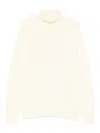Givenchy Ribbed High Neck Sweater With Embossed Logo Detail In White