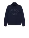Givenchy Turtleneck Sweater In Cotton With Paris Embroidery Clothing In Blue
