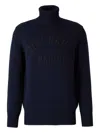 Givenchy Turtleneck Sweater In Cotton With Paris Embroidery Clothing In Blue