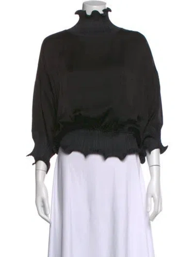Pre-owned Givenchy Turtleneck Three-quarter Sleeve Top In Black