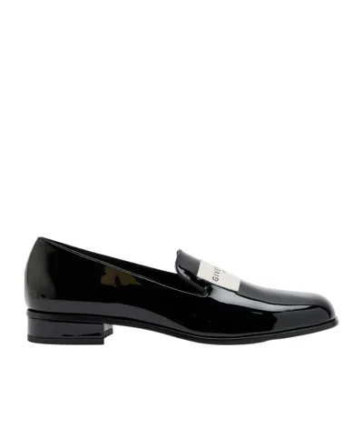 Givenchy Tux Logo Patent Leather Loafers In Black
