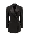 Givenchy Pleated Back Blazer With Satin Accents In Black