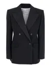 Givenchy Double-breasted Slashed Jacket In Wool In Black