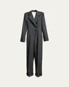 Givenchy Tuxedo Wool Jumpsuit In Black