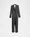 Givenchy Tuxedo Wool Jumpsuit In Gray