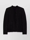 Givenchy Tweed And Lurex Jacket With Fringe Detailing In Black