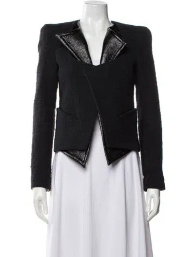 Pre-owned Givenchy Tweed Pattern Evening Jacket In Black