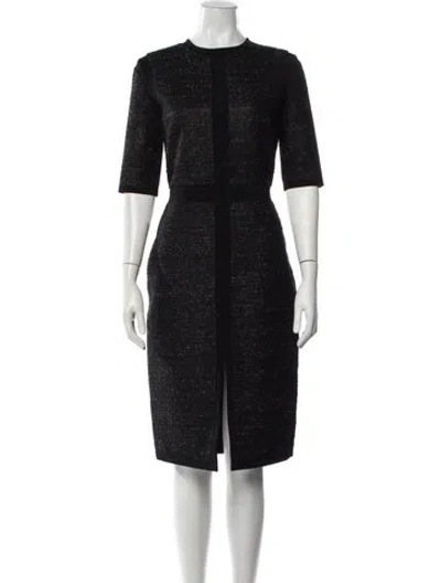 Pre-owned Givenchy Tweed Pattern Knee-length Dress In Black