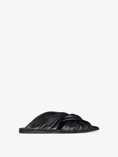 GIVENCHY TWIST FLAT MULES IN LEATHER