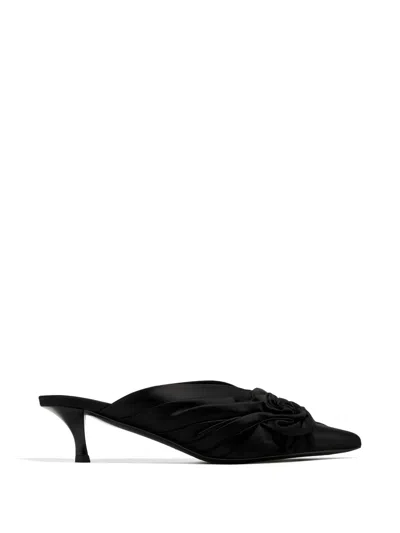 Givenchy Twist-flower Mules In Black