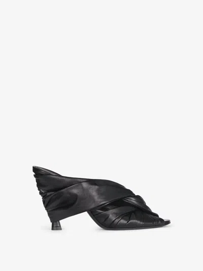 Givenchy Twist Mules In Leather In Black