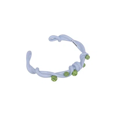 Pre-owned Givenchy Twisted Crystal Embellished Bracelet 'baby Blue' | Women's Size Onesize