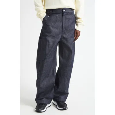 Givenchy Twisted Leg Cargo Jeans In Blue