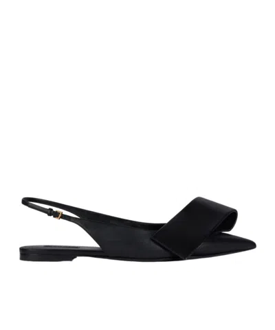 GIVENCHY TWISTED RIBBON FLAT SLINGBACKS IN LEATHER