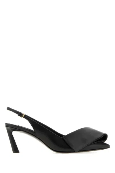 Givenchy Twisted Ribbon Leather Pumps With 6.5 Cm Heel In Black