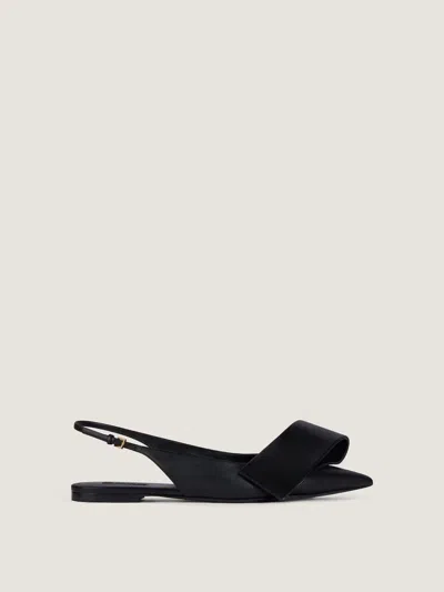 Givenchy Twisted Ribbon Slingback Flat In Black