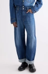 Givenchy Denim Trousers With Belt Loops And Contrast Stitching In Blue