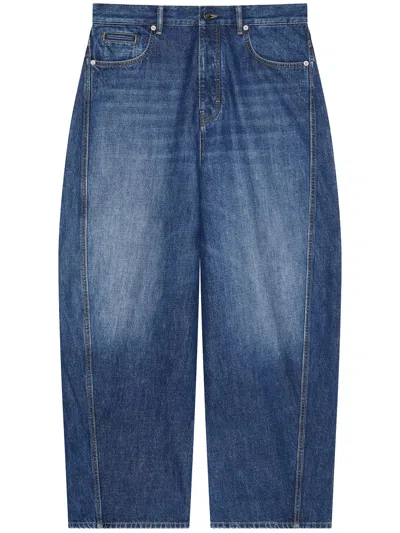 Givenchy Logo Patch Relaxed-fit Jeans In Blue