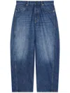 Givenchy Denim Trousers With Belt Loops And Contrast Stitching In Blue