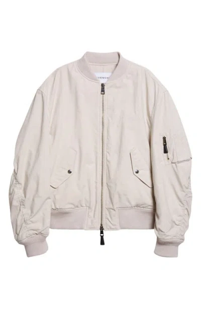 GIVENCHY GIVENCHY TWISTED SLEEVE COTTON BLEND FLIGHT JACKET