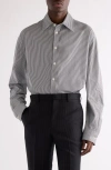 Givenchy Twisted Sleeve Stripe Cotton Overshirt In Multi