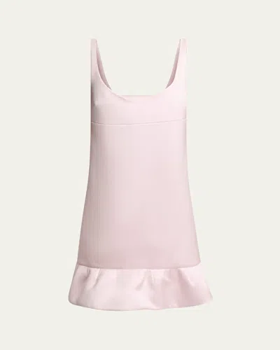 Givenchy Twisted Straps Ruffle Hem Mini Dress In Baby Pink