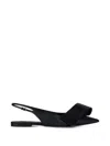 Givenchy Black Twisted Ribbon Slingback Ballerina Flats In Black