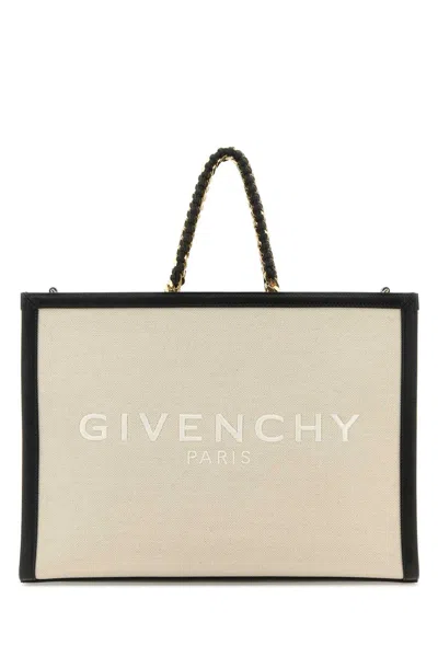Givenchy Two-tone Canvas And Leather Medium G-tote Handbag In Multicoloured