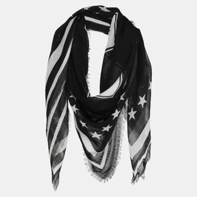 Pre-owned Givenchy Two-tone Cashmere Scarf In Black