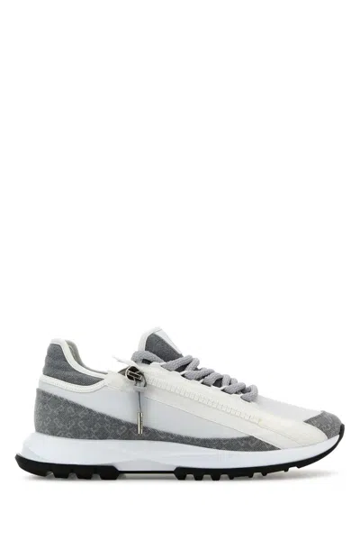 Givenchy Two-tone Denim And Synthetic Leather Spectre Sneakers In Greywhite