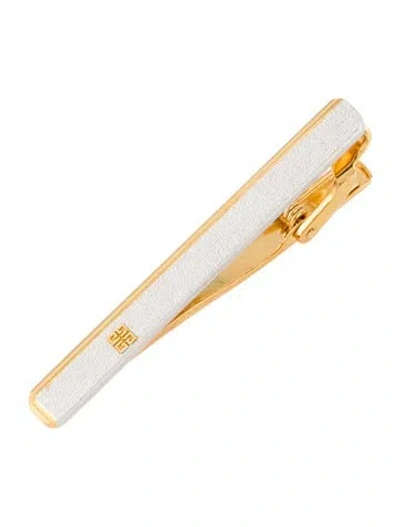 Pre-owned Givenchy Two Tone Gggg Frosted Tie Clip In Multi