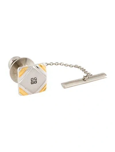 Pre-owned Givenchy Two Tone Gggg Tie Tack Pin In Multi