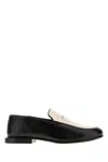 Givenchy Two-tone Leather And Canvas Label Loafers In White