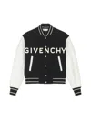 Givenchy Two-tone Wool Blend And Leather Bomber Jacket